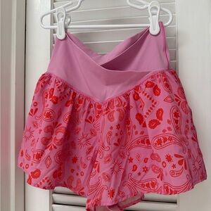 Aerie- Pink and Red Paisley Athletic Shorts